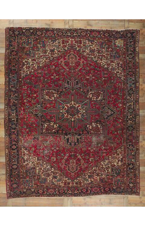 10 x 12 Vintage Persian Heriz Rug 78349