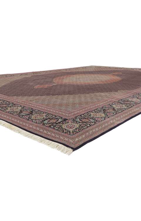 11 x 16 Vintage Persian Tabriz Wool and Silk Rug 78332