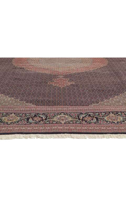 11 x 16 Vintage Persian Tabriz Wool and Silk Rug 78332
