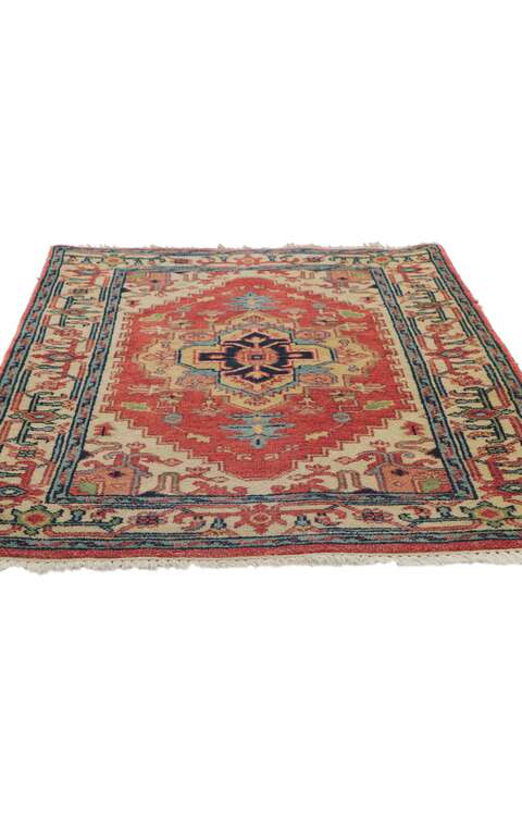 3 x 5 Vintage Indian Heriz Rug 78348