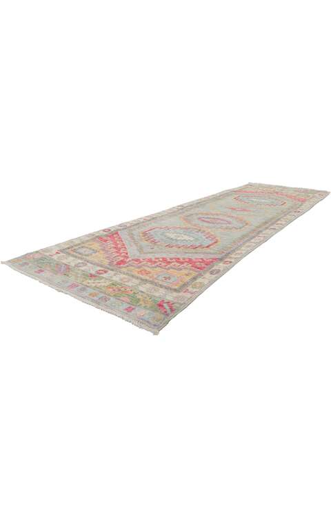 ​3 x 9 Vintage-Inspired Colorful Oushak Runner 80969