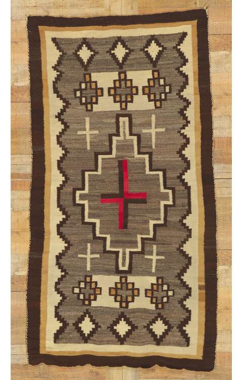4 x 7 Vintage Navajo Ganado Rug 78351