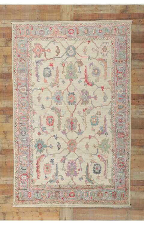 6 x 9 Colorful Oushak Rug 80971