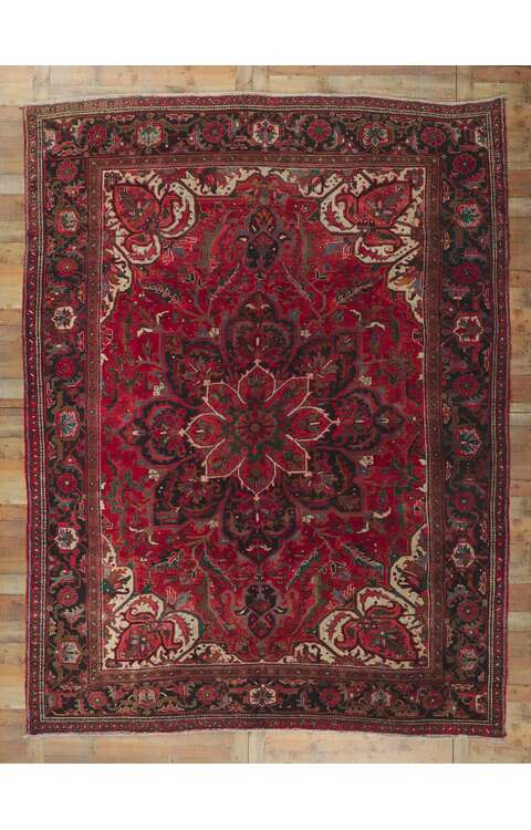 9 x 12 Vintage Persian Heriz Rug 61171