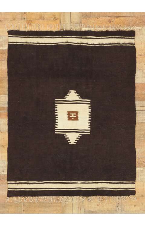 4 x 5 Vintage Turkish Angora Wool Kilim Rug 53830