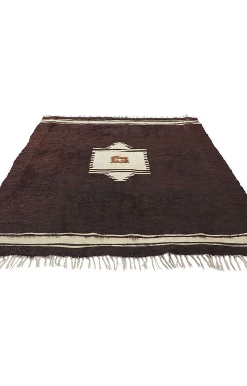 4 x 5 Vintage Turkish Angora Wool Kilim Rug 53830