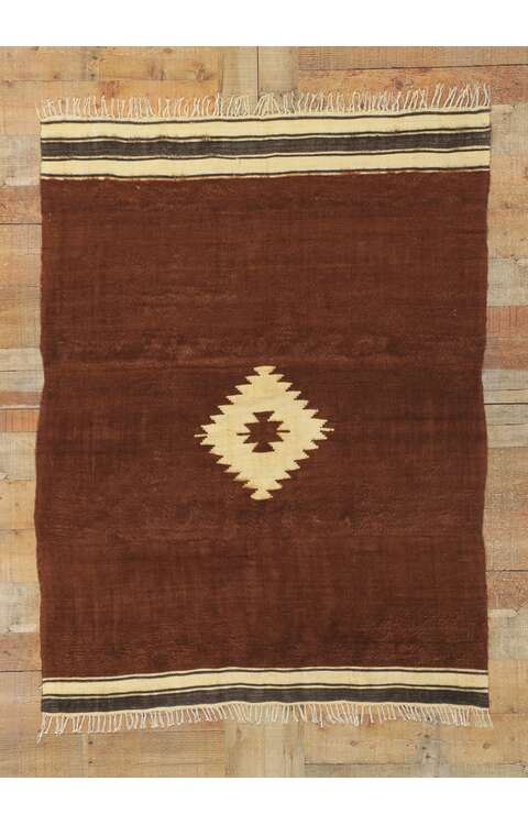 4 x 5 Vintage Turkish Angora Wool Kilim Rug 53853