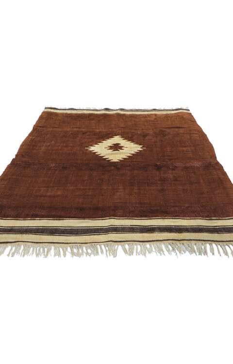 4 x 5 Vintage Turkish Angora Wool Kilim Rug 53853