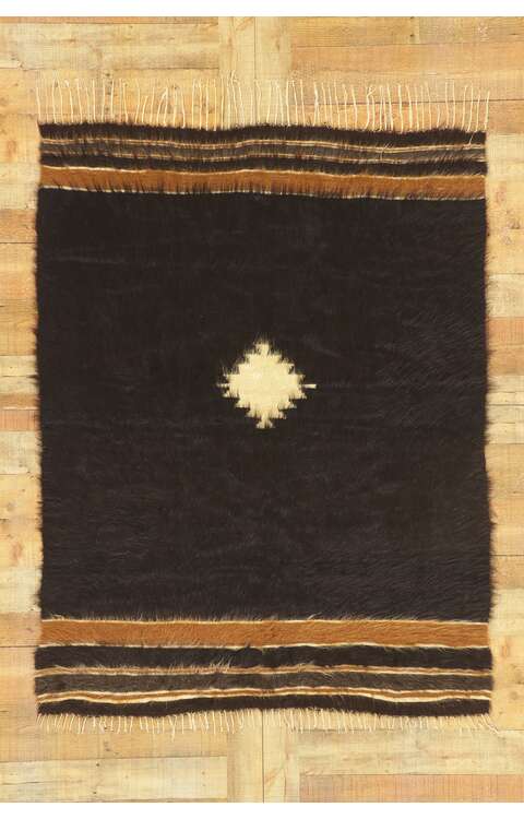4 x 6 Vintage Turkish Angora Wool Kilim Rug 53836