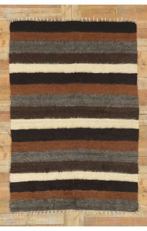 4 x 6 Vintage Turkish Angora Wool Kilim Rug 53856