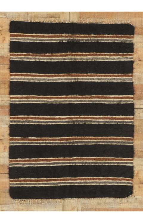 4 x 6 Vintage Turkish Angora Wool Kilim Rug 53857
