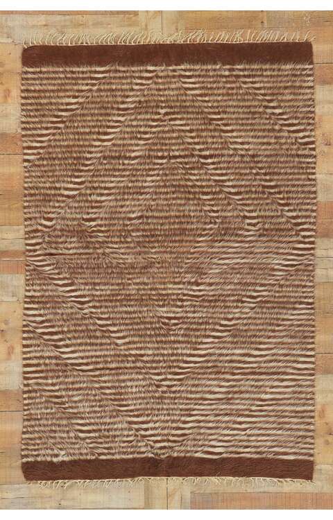 4 x 7 Vintage Turkish Angora Wool Kilim Rug 53845