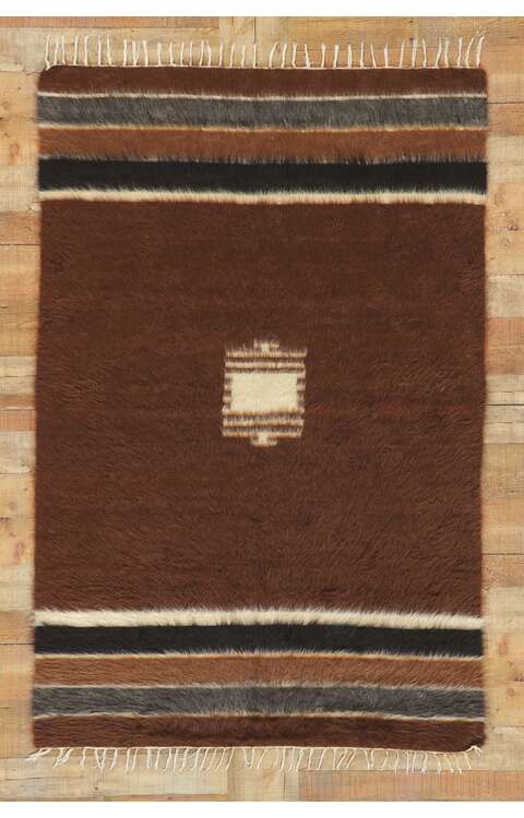 4 x 7 Vintage Turkish Angora Wool Kilim Rug 53858