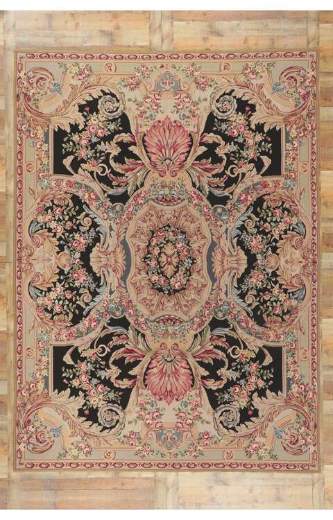 8 x 12 Vintage French Savonnerie Style Rug 78359