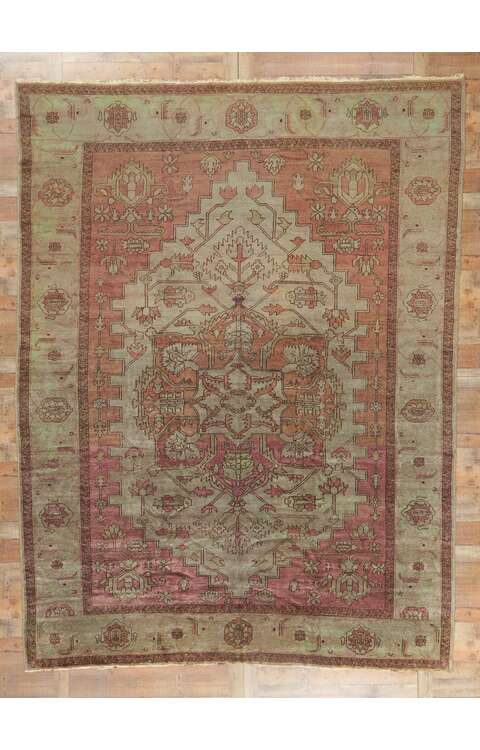 10 x 13 Vintage Turkish Serapi Rug 77664
