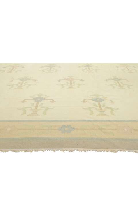 10 x 14 Vintage Floral Dhurrie Kilim Rug 78357