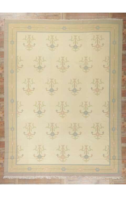 10 x 14 Vintage Floral Dhurrie Kilim Rug 78357