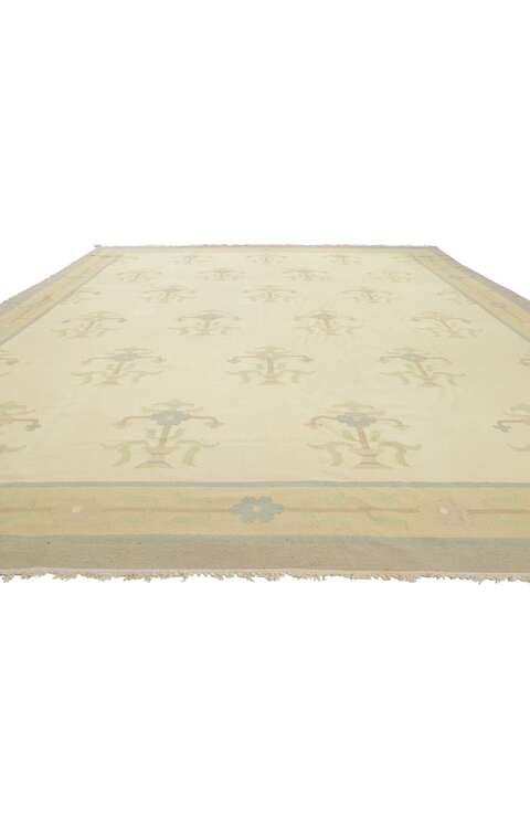 10 x 14 Vintage Floral Dhurrie Kilim Rug 78357