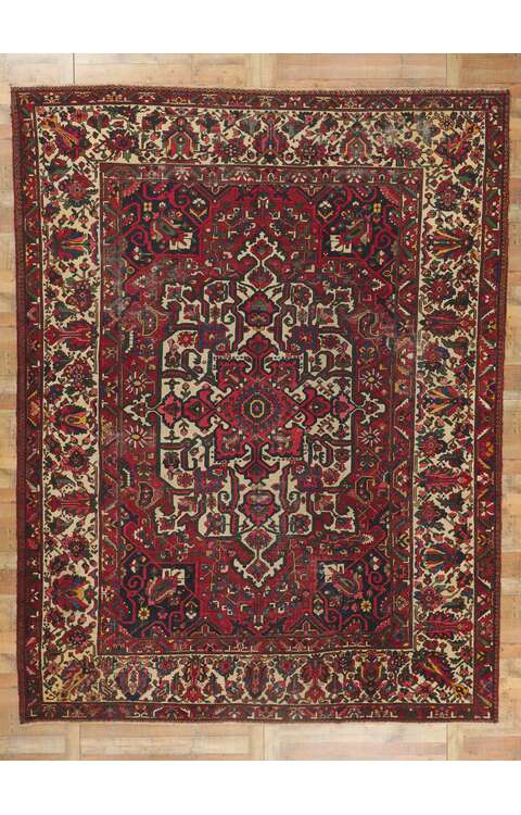 11 x 14 Antique Persian Bakhtiari Rug 61194