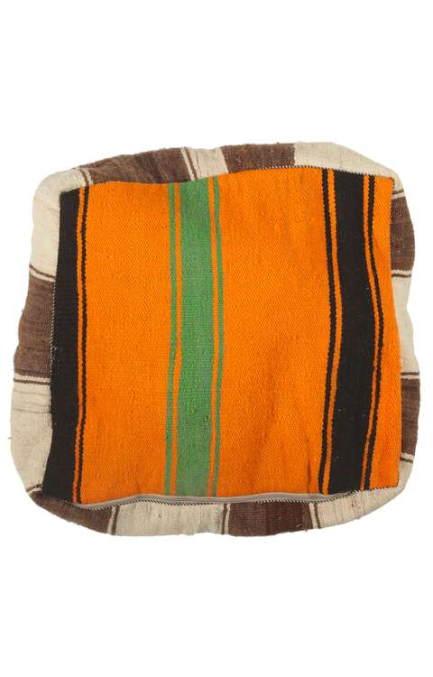 2 x 2 x 1 Vintage Moroccan Kilim Floor Pouf 78411