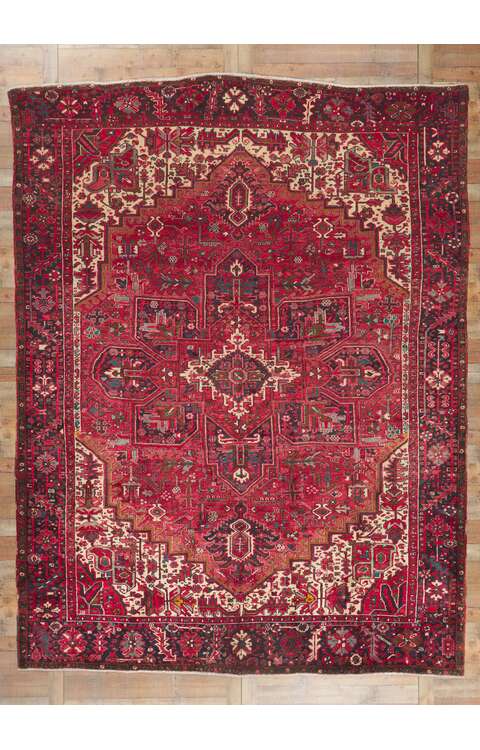 10 x 13 Vintage Persian Heriz Rug 61191
