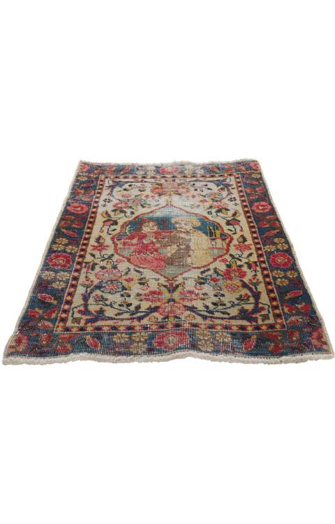 2 x 2 Antique Persian Tabriz Rug 61213