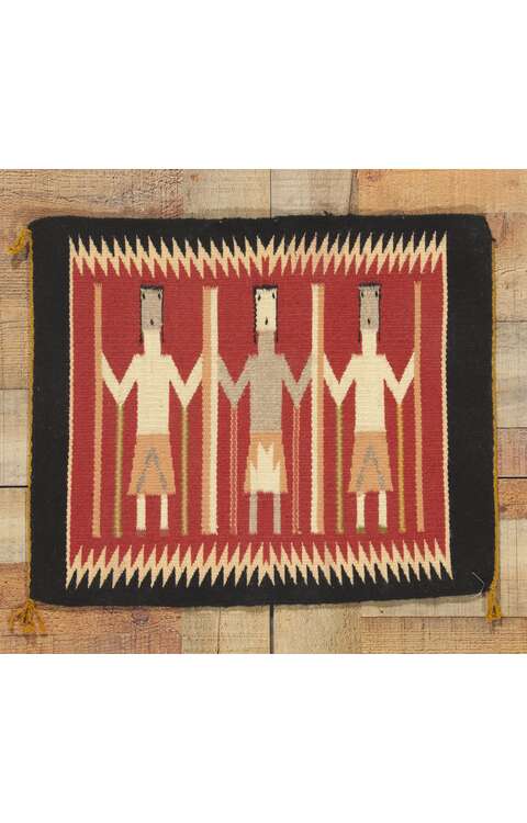 2 x 2 Vintage Navajo Yeibichai Rug 78426