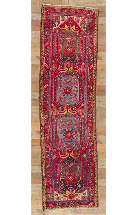 3 x 10 Antique Persian Heriz Runner 61223