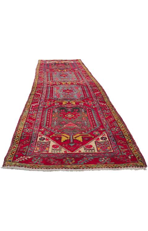 3 x 10 Antique Persian Heriz Runner 61223