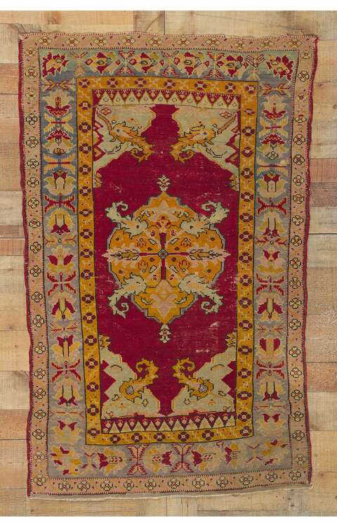 3 x 5 Antique Turkish Oushak Rug 78434