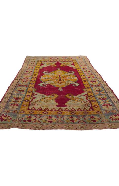 3 x 5 Antique Turkish Oushak Rug 78434
