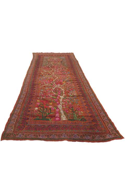 3 x 9 Antique Kerman Embroidery Pateh Runner 78435