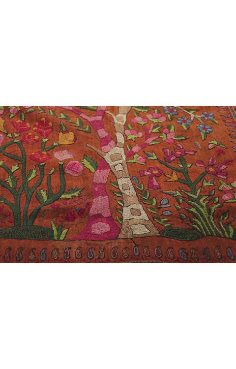 3 x 9 Antique Kerman Embroidery Pateh Runner 78435