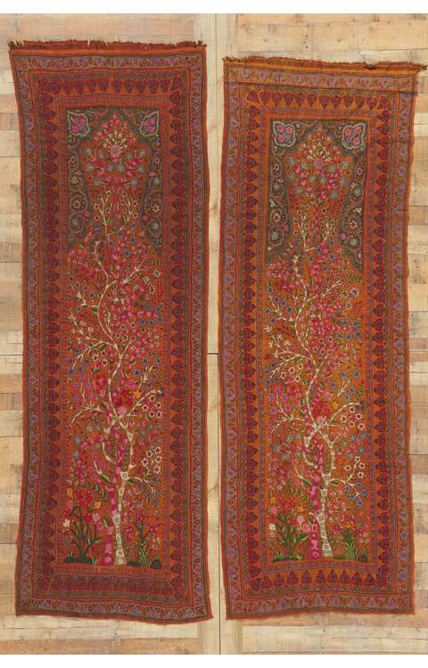 3 x 9 Antique Kerman Embroidery Pateh Runner 78435