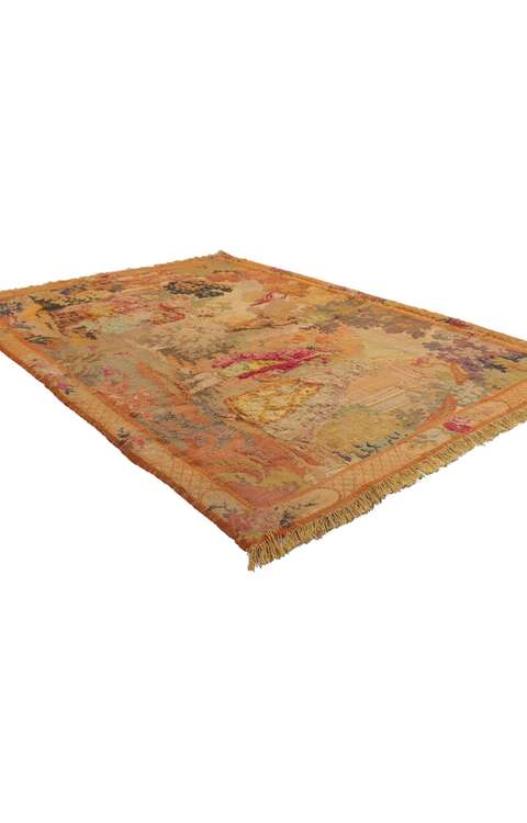 4 x 5 Antique French Aubusson Tapestry 78421