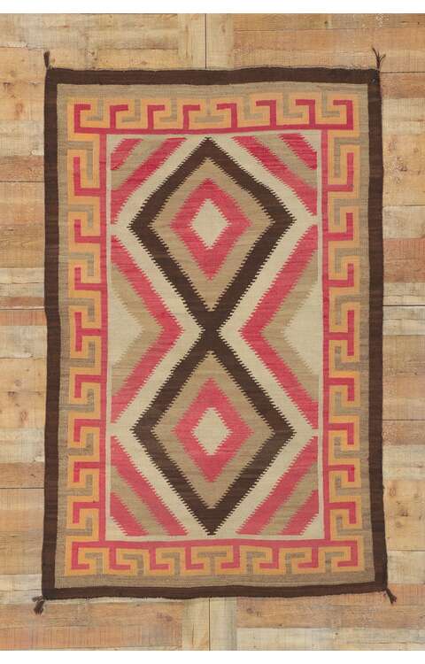 4 x 7 Vintage Navajo Eye Dazzler Rug 78430