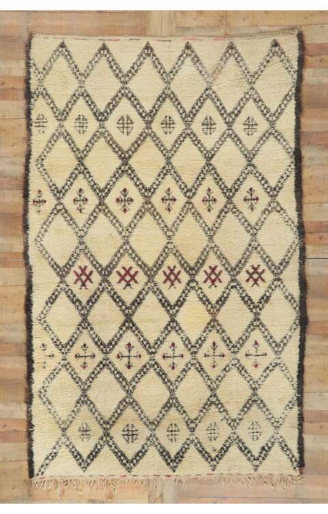 6 x 10 Vintage Moroccan Beni Ourain Rug 78413