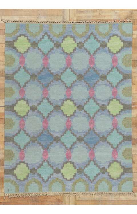 6 x 8 Vintage Swedish Kilim Rug Judith Johansson Rollakan 78470