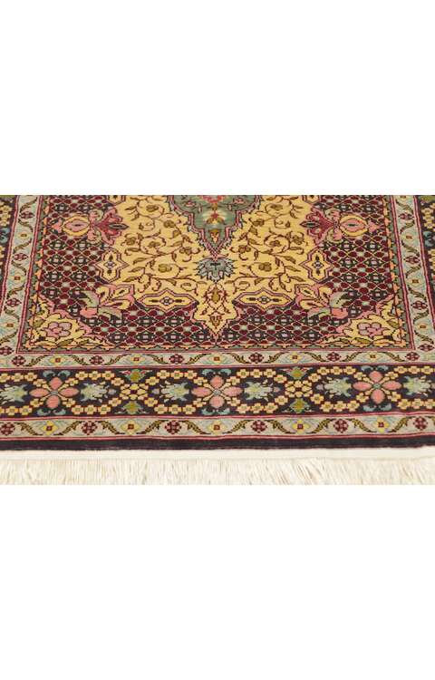 1 x 2 Vintage Turkish Silk Hereke Rug 78516