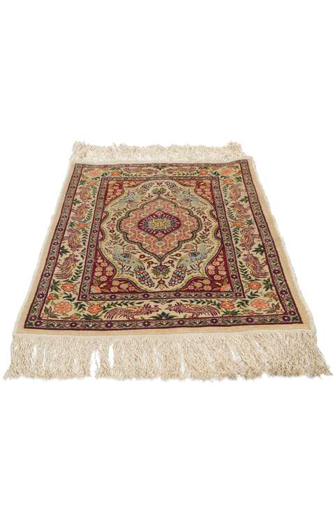 2 x 2 Vintage Turkish Silk Hereke Rug 78515
