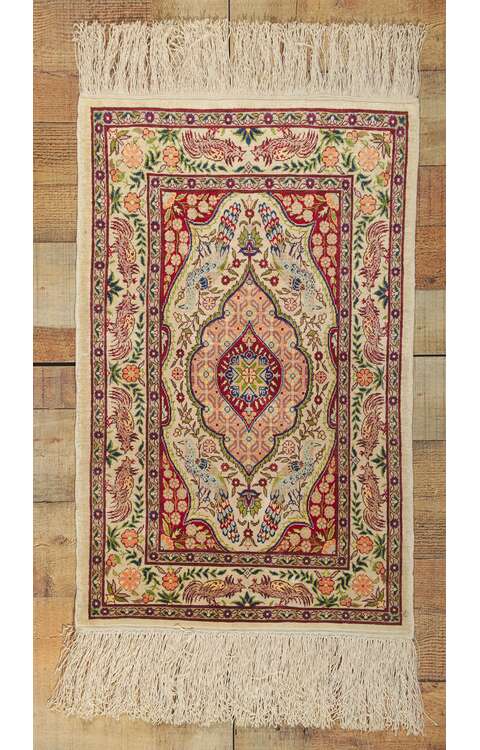 2 x 2 Vintage Turkish Silk Hereke Rug 78515
