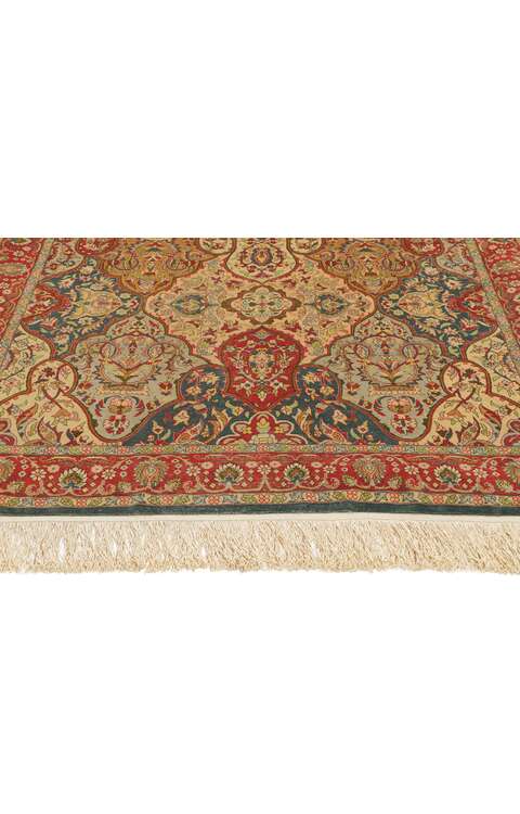 4 x 5 Vintage Turkish Silk Hereke Rug 78514