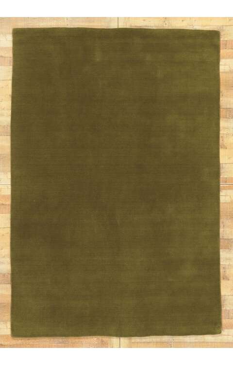 6 x 9 Moss Olive Green Modern Rug 30929
