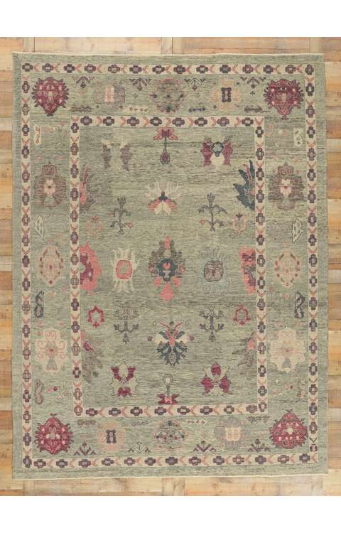 9 x 12 Colorful Turkish Oushak Rug 53863