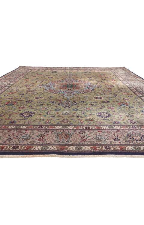 10 x 13 Vintage Persian Tabriz Rug 53864