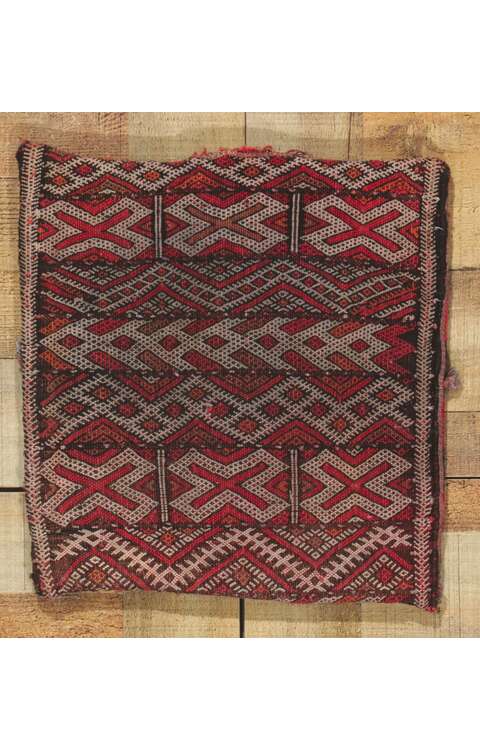 1 x 1 Moroccan Tribal Textile Fragment 78448