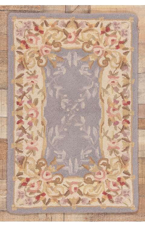 2 x 3 Vintage American Floral Hooked Rug 78554