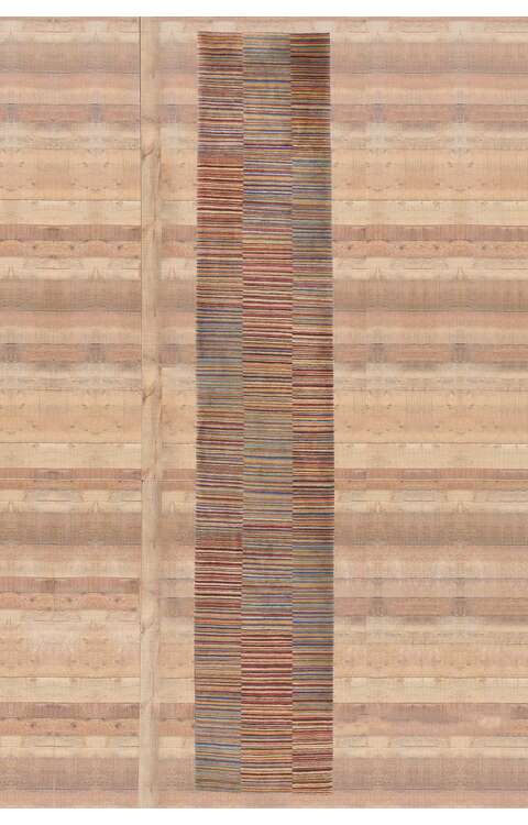 3 x 17 Colorful Striped Tibetan Runner Rug 78534