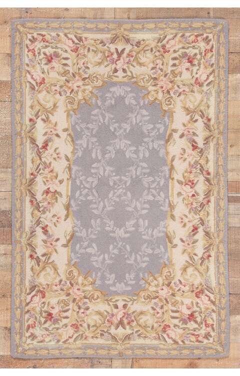 3 x 5 Vintage American Floral Hooked Rug 78552