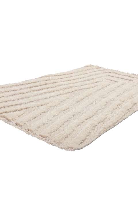 3 x 5 Small Ivory Moroccan Modern Rug 81016